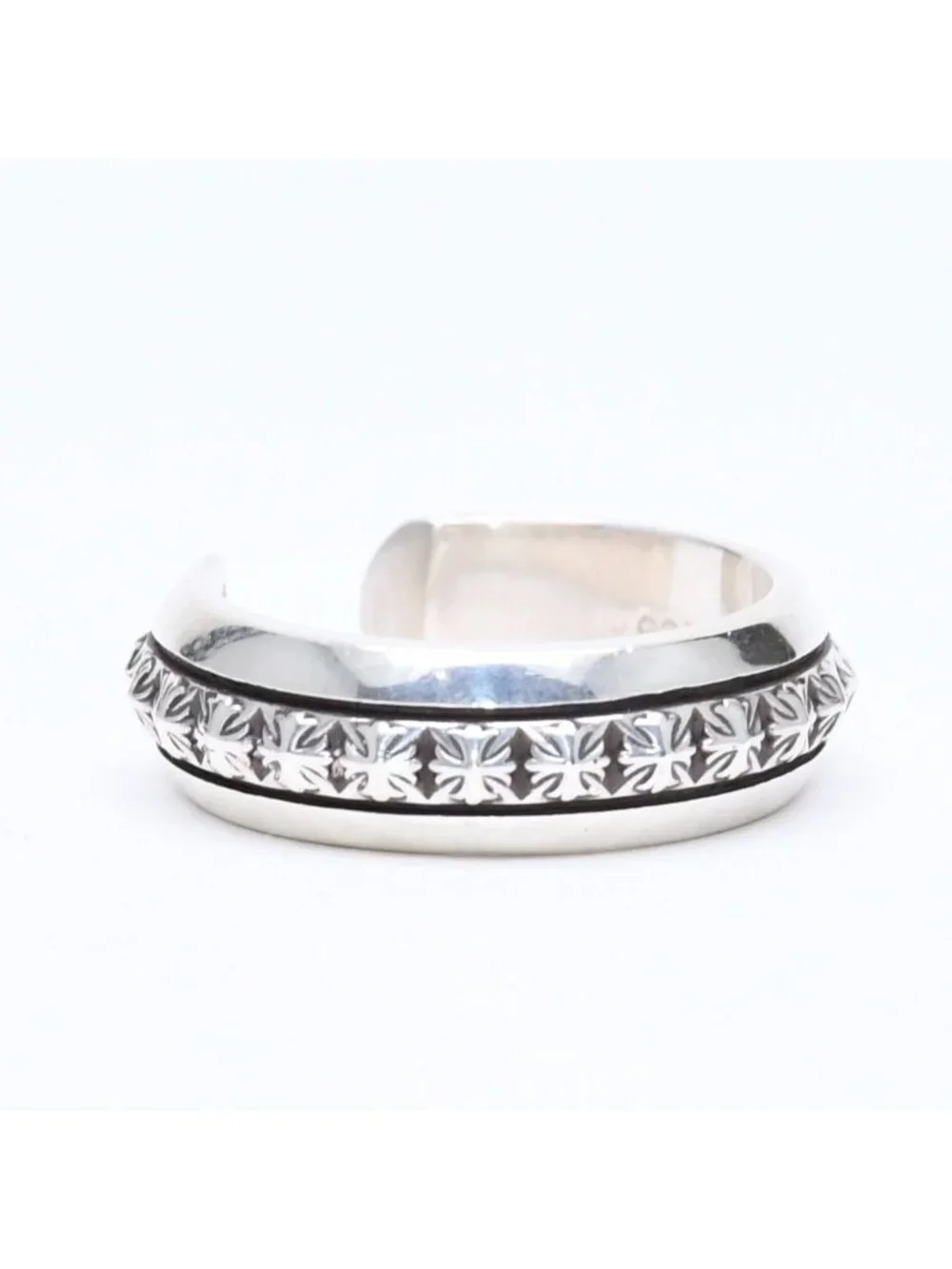 Chrome Hearts CH Plus Pyramid Open Band CH Ring